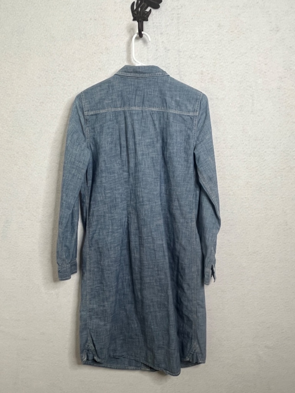 Lands’ End Chambray Shirt Dress Size 6 Button Front Denim Blue - Picture 2 of 4